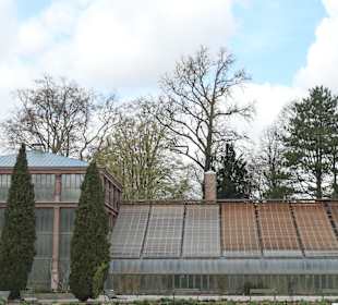 Blick zu den Schauhäusern im Botanischen Garten