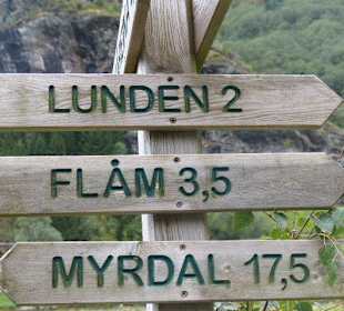 Beschilderung zurück 3,5 km