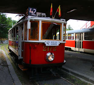 Eine der beiden Bahnen der historische Straßenbahn