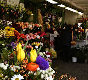 Blumenstand auf dem Münchner Viktualienmarkt