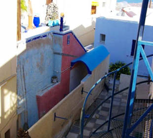 Santorin selbst im Bild Landschaft, Stadt