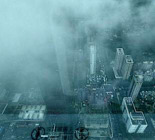 Taipei 101 Ausblick bei Taifun