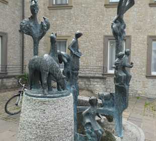Der Brunnen am Sparkassenvorplatz in Schweinfurt