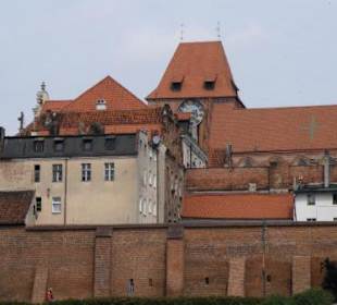 Widok z Wisły na starówkę Torunia.
