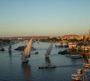Blick vom Botanischen Garten in Assuan auf den Nil