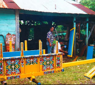 Ochsenkarrenwerkstatt in Sarchi