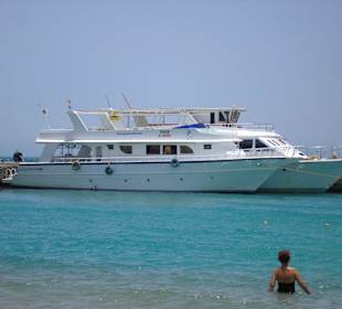 Blick auf den Bootsanleger