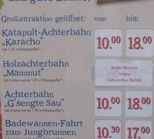 Seltsame Öffnungszeiten