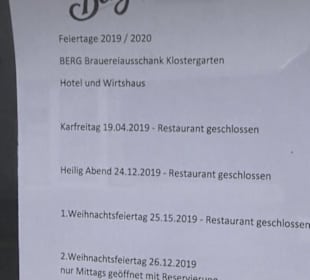 Restaurant Klostergarten