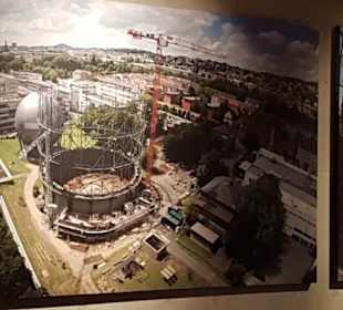 Gasometer Pforzheim im Aufbau