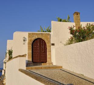 Eingang zu einem Haus im Lindos