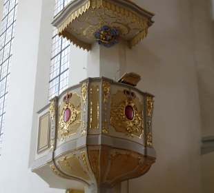 Die Kanzel der Morizkirche