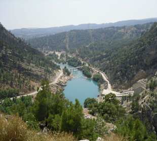 Blick vom Stausee