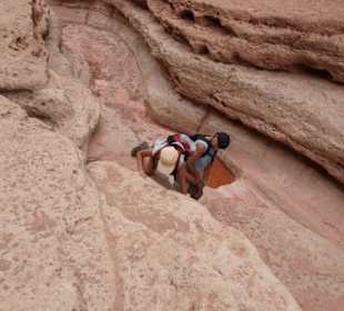 Klettern im Cathedral Wash