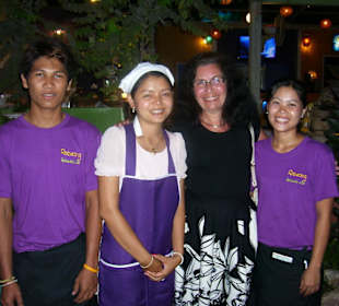 Die "Chefin" Sa mit Personal