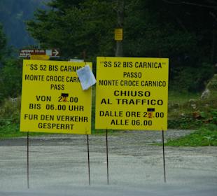 Warnung vor den Baustellen