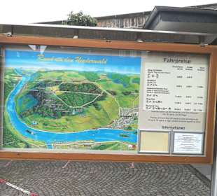 Die Preistafel für die Seilbahn