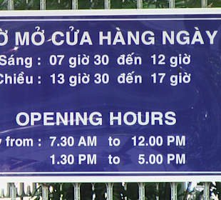 Eintrittzeiten - Tage