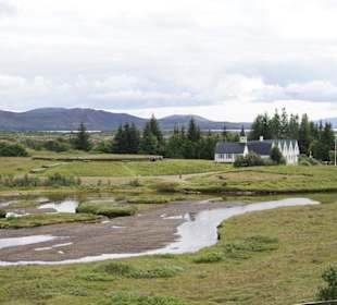 Þingplatz, Kirche und 5-Giebelhaus in Þingvellir