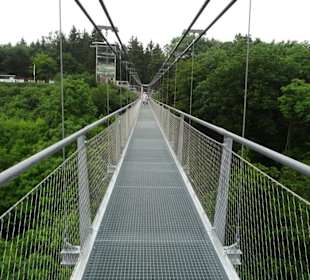 Auf der Hängeseilbrücke Titan-RT