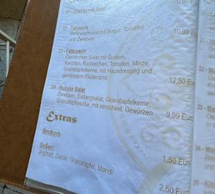 Speisekarte 