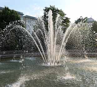 Der Springbrunnen auf dem Ulrichplatz