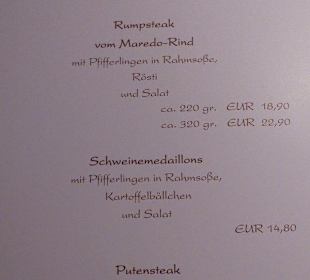 Menükarte August 2014