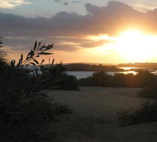Sonnenuntergang auf dem Rückweg vom Nissi Beach