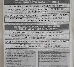 Fahrplan nach Nikosia