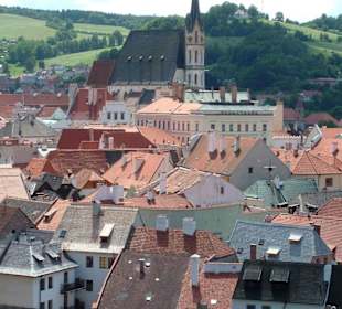 Ausblick vom Schloß auf Krumau
