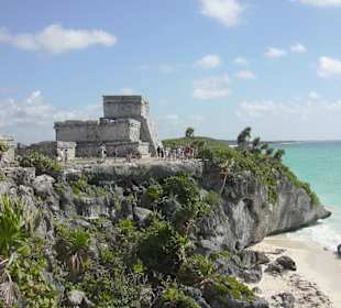 Tempel und Strand von Tulum