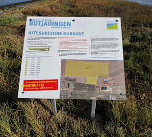 Hinweise zur Kitesurf-Zone am Strand Burhave