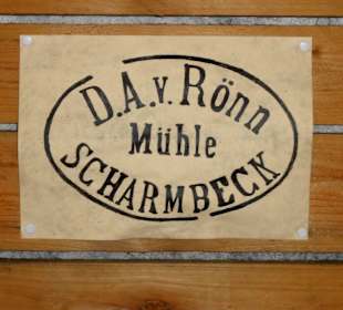 Das alte Firmenschild der Mühle