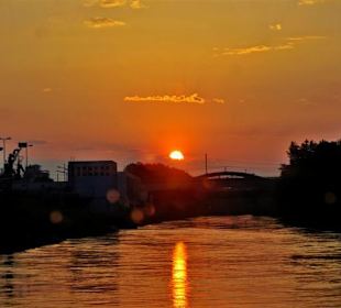Sonnenuntergang auf der Donau