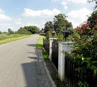 Radweg auf dem Wümmedeich durch das Blockland