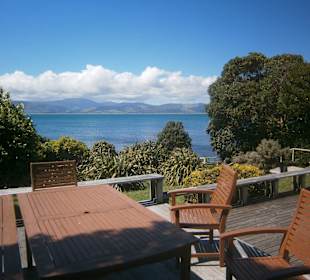 Blick vom Deck der Lodge