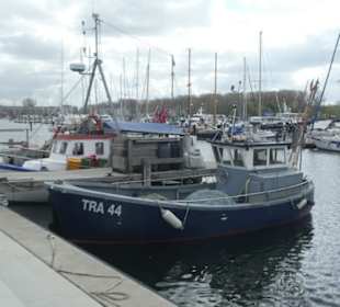 Bei einem Hafenbummel in Travemünde