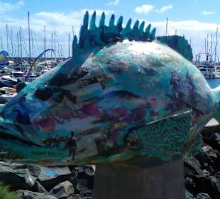 Fischskulpturen Hafen Corralejo