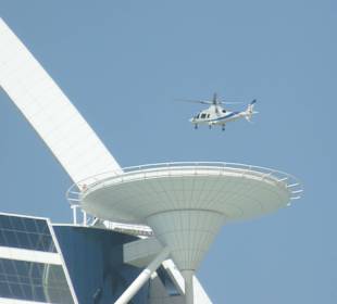 Blick auf Hubschrauberlandeplatz