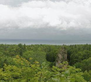 Panorama - Sicht vom Outlook von Mackinac Island