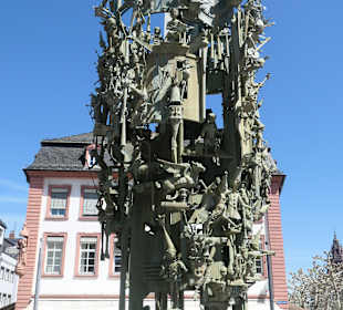 Blick zum Fastnachtsbrunnen auf dem Schillerplatz