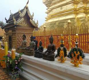 Buddhastatuen am Chedi