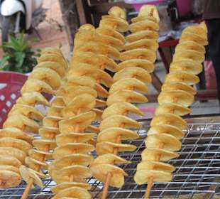 Kartoffelchips als Spirale