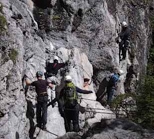 Einstieg zum Klettersteig "Hias" in der Klamm