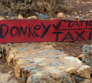 Man kann auch mit dem Esel runter