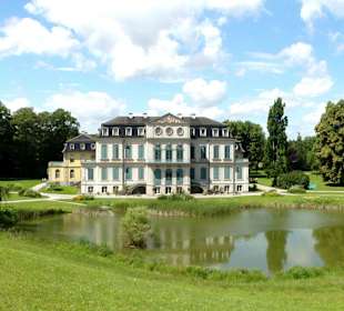 Panoramasicht auf das Schloss vom Park