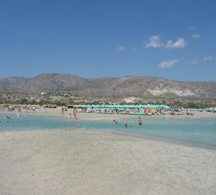 La plage d'Elafonissi