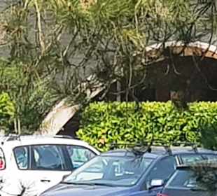 Vorne die Parkmöglichkeiten