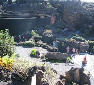 Treppe vom unterirdischen See zum Jameo Grande  
