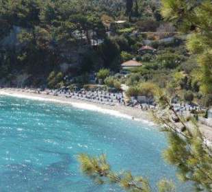 Strandansicht auf Dimis Taverne